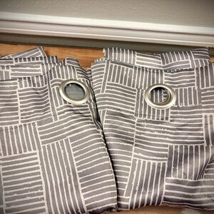Gray Geometric Patterned Curtains